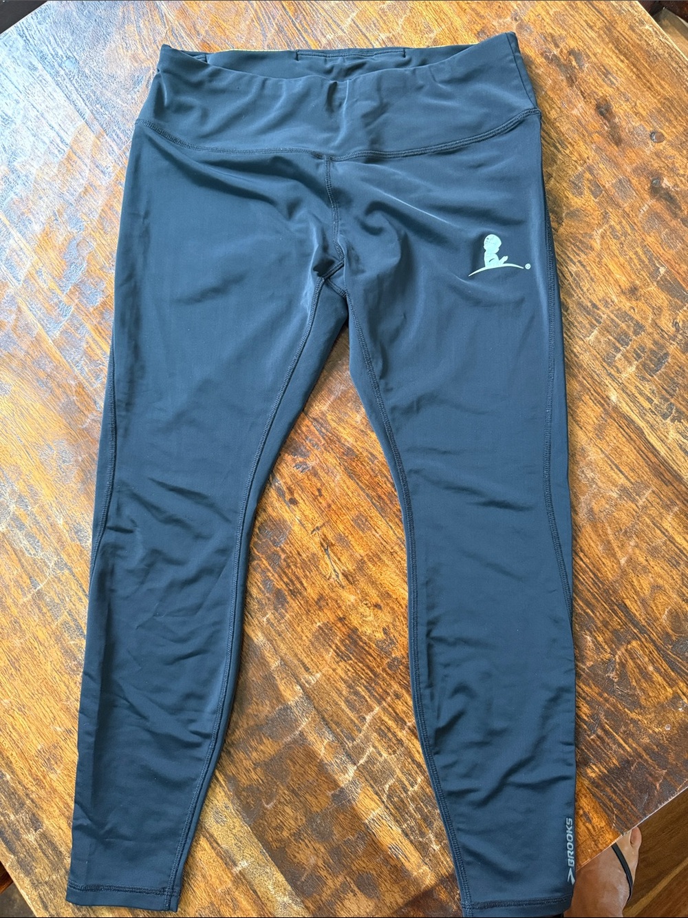 Brooks Black Leggings with Small st. Jude Logo